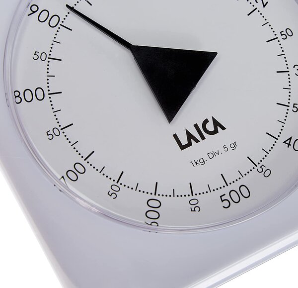 LAICA Bilancia da Cucina Meccanica Analogica Peso Massimo 1 Kg colore Bianco - K711