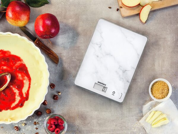 Soehnle Bilancia da cucina Digitale peso max 5 Kg Funzione Tara Spegnimento Automatico colore Marmo - 61516 Page Compact 300