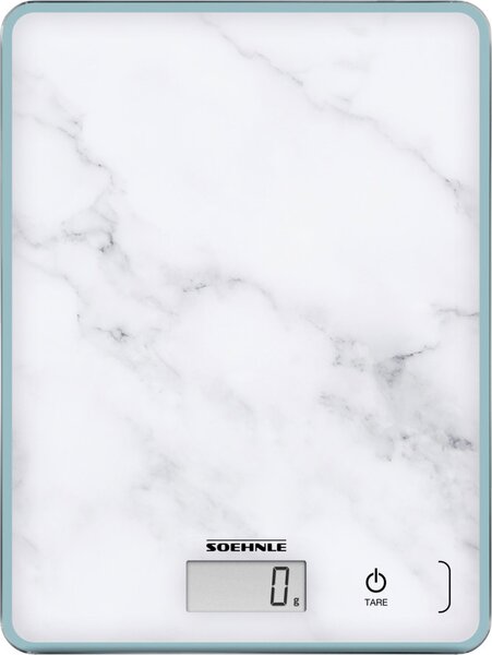 Soehnle Bilancia da cucina Digitale peso max 5 Kg Funzione Tara Spegnimento Automatico colore Marmo - 61516 Page Compact 300