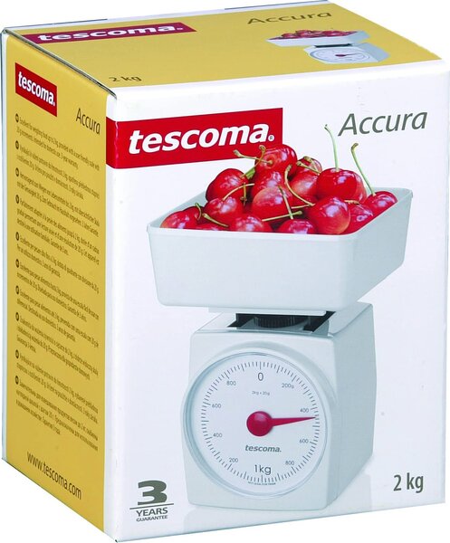 Tescoma Bilancia da Cucina per Alimenti Analogica Peso Max 2 Kg con Ciotola - Linea Accura 634522