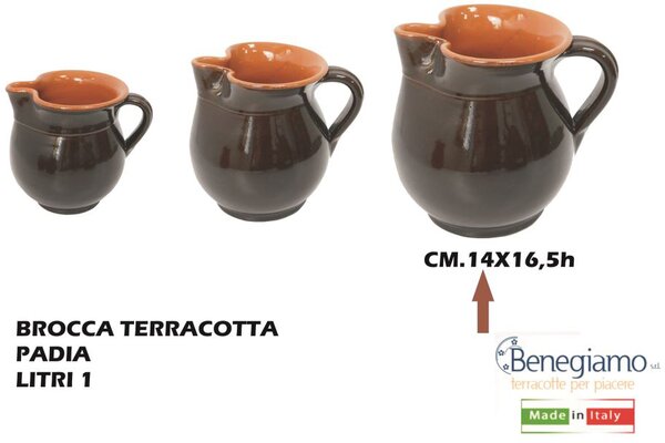 Benegiamo Brocca Panciuta litri 1 Padia - NE1783