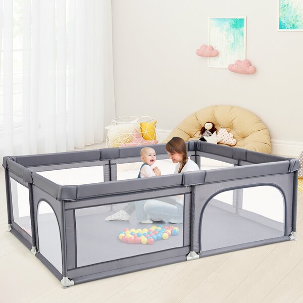 Recinto extra large per neonati e bambini con rete traspirante, Box per  bambini per interno ed esterno - Costway