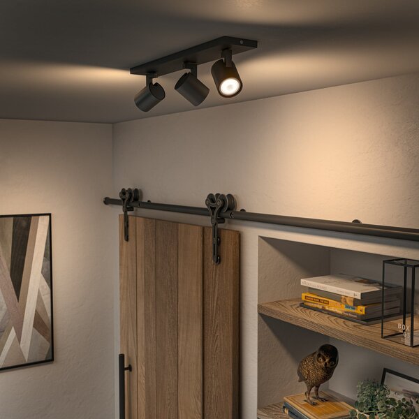 Plafoniera Philips Hue, Philips Hue Runner, dimmerabile, Nero, Soggiorno, Alluminio, Moderno