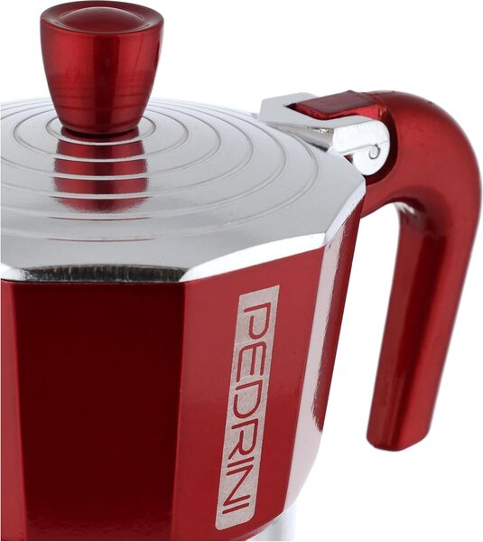 Pedrini Caffettiera 3 tazze Moka in Alluminio colore Rosso Passion - 02CF115 Infinity