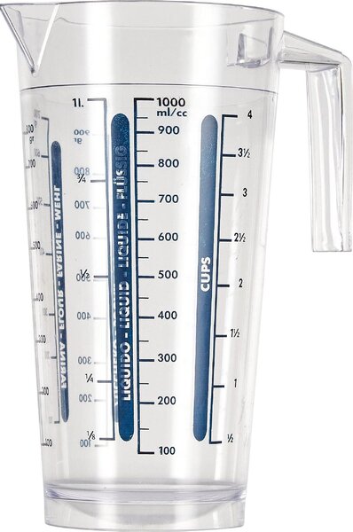 Cosmoplast Caraffa Graduata Per Solidi e Liquidi cm 11x21 h 1 litri - 415