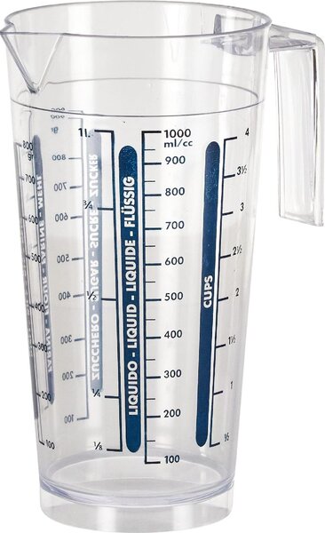 Cosmoplast Caraffa Graduata Per Solidi e Liquidi cm 11x21 h 1 litri - 415