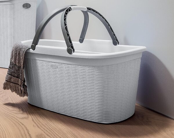 STEFANPLAST Cesta con manici Plastica 58 cm 35 Litri Bianco Elegance - 30200