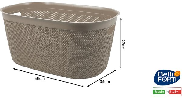 Belli E Forti Cesta Intreccio L cm 39x59x27h Tortora - L30401