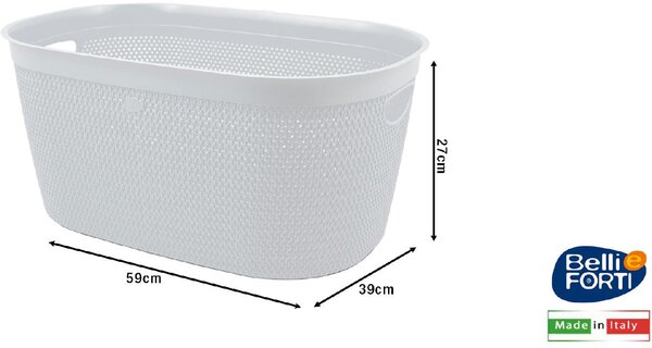 Belli E Forti Cesta Intreccio L cm 39x59x27h Bianco - L30403