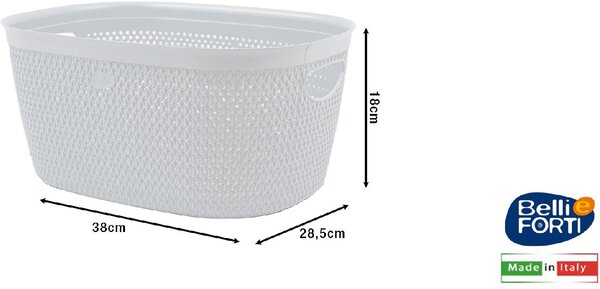 Belli E Forti Cesta Intreccio M cm 28.5x38x18h Bianco - L30303