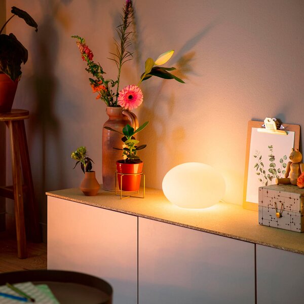 Lampade da tavolo Philips Hue, Flourish, dimmerabile, Bianco, Soggiorno, Vetro, Moderno