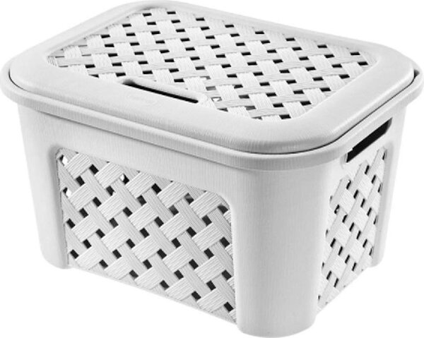 Tontarelli Cesta Portabiancheria con coperchio Plastica 43.5 cm 23 Litri Bianco - 8105406112