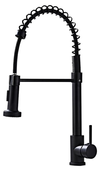 Rubinetto da cucina, ottone massiccio, bocca orientabile a 360°, nero