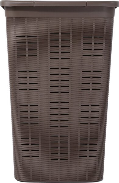 STEFANPLAST Cesto Portabiancheria Contenitore Bucato sporco in Plastica con coperchio Capacit 50 litri cm. 37x38,5x54,5 h colore Tortora - Eleganc