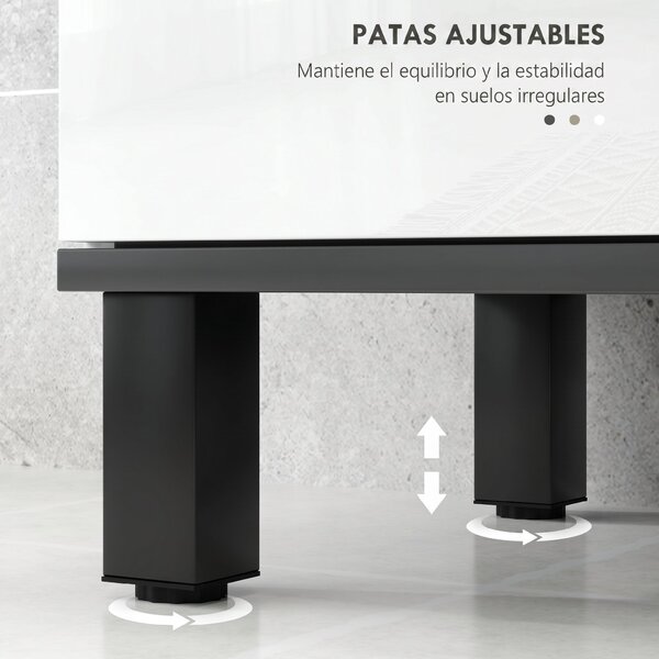 HOMCOM Mobile Sotto Lavabo con 2 Ante e Ripiano Regolabile, 60x34x70 cm, Bianco Lucido | Aosom Italy