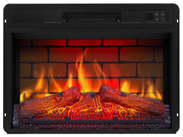 Camino elettrico ArtiFlame AF23BS – Camino elettrico da incasso da 1800 W, effetto fiamma realistico a LED, funzione di riscaldamento, telecomando, timer, nero