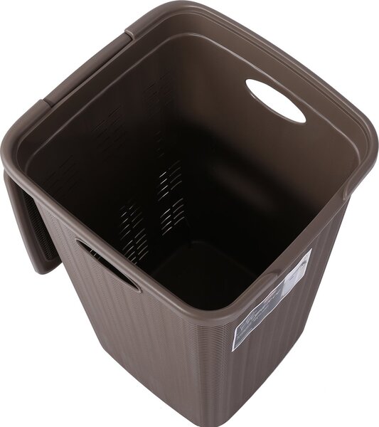STEFANPLAST Cesto Portabiancheria Contenitore Bucato sporco in Plastica con coperchio Capacit 50 litri cm. 37x38,5x54,5 h colore Tortora - Eleganc