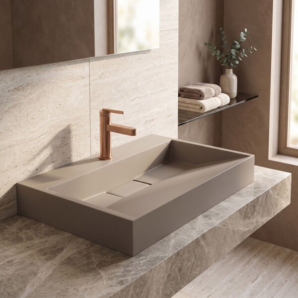 Lavabo in conglomerato Rea GOYA TAUPE 70CM