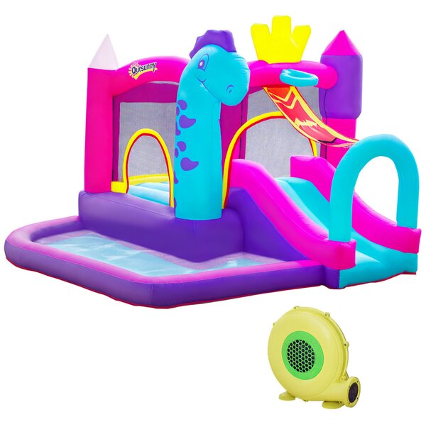 Outsunny Castello Gonfiabile per Bambini 3-8 Anni con Scivolo, Piscina e Trampolino, 3x2.7x2m | Aosom Italy