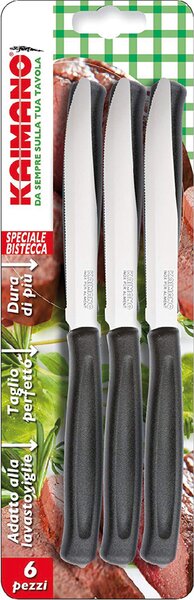 Kaimano Coltelli Da Bistecca Manico Nero - 1023407