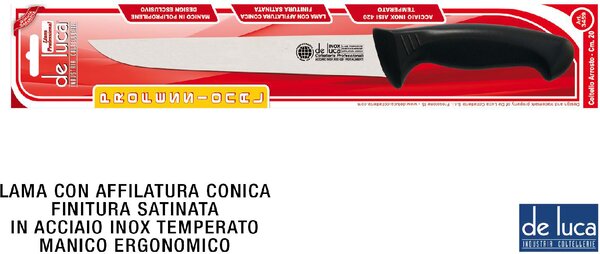 De Luca Coltellerie Coltello Arrosto Inox Manici Plastica cm 20 - L3459-20
