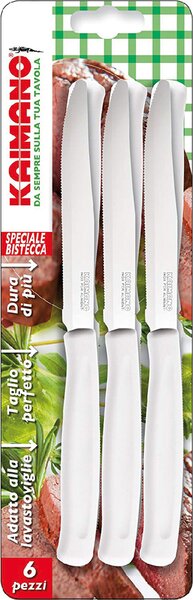 Kaimano Coltelli Da Bistecca Manico Bianco - 1023409
