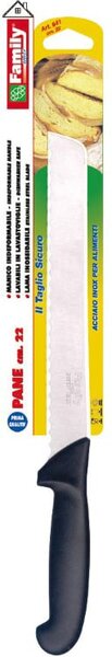 Family Coltello da Cucina per Pane Lama in Acciaio lunghezza 22 cm - 641
