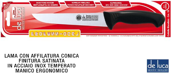 De Luca Coltellerie Coltello Macellaio Inox Manici Plastica cm 18 - L3452-18