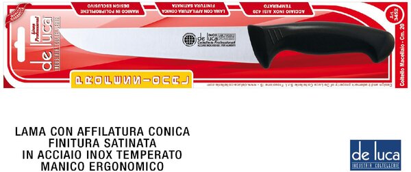 De Luca Coltellerie Coltello Macellaio Inox Manici Plastica cm 20 - L3452-20