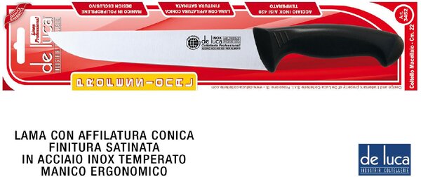 De Luca Coltellerie Coltello Macellaio Inox Manici Plastica cm 22 - L3452-22