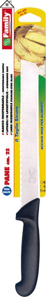 Family Coltello da Cucina per Pane Lama in Acciaio lunghezza 22 cm - 641
