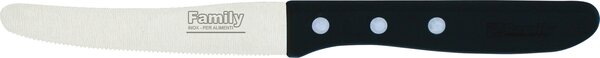 Family Coltello da tavola Confezione 6 pezzi lama in Acciaio Inox lunghezza 11 cm colore Nero con Chiodo - 465