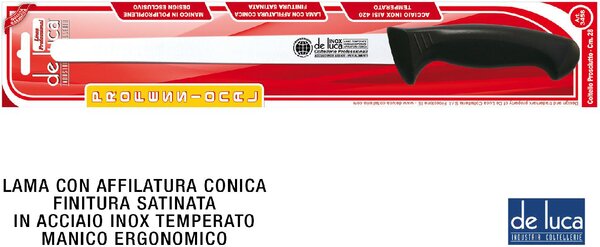 De Luca Coltellerie Coltello Prosciutto Inox Manici Plastica cm 28 - L3458-28