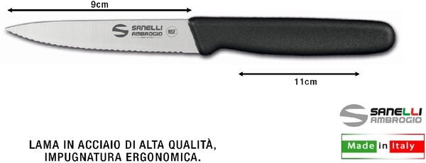 Ambrogio Sanelli Coltello Supra Spelucchino Dentato cm 9 Busta - N683009