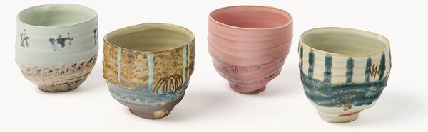 Set di 4 tazze dipinte a mano Artist Ceramics