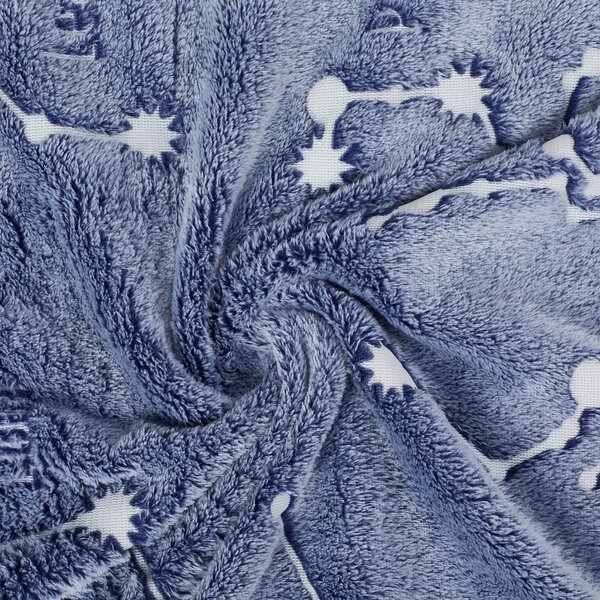 Kanguru Coperta con maniche 140 x 180 cm Plaid Colore Blu con Costellazioni Luminose - Glow in The Dark- 1154