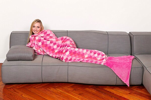 Kanguru Coperta sirena di pile Lunghezza 200 cm colore Lilla - 1170 Sirena