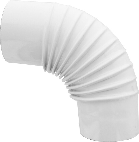 Save Fumisteria Curva in Acciaio Porcellanato Gomito per Tubi Angolo 90 Dimensioni cm. 15 adatto a stufe colore Bianco - B1503