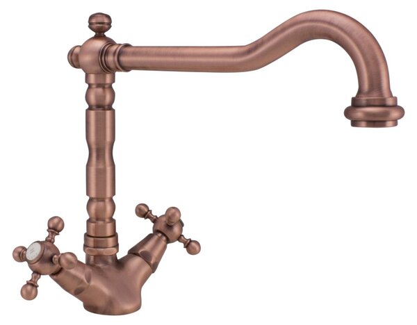 Rubinetto da cucina classico in stile retrò V1910 in rame con bocca girevole 1208953526