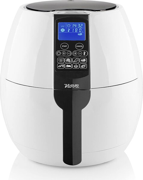 NOVA Friggitrice ad Aria Capacit 3.2 Litri Potenza 1500 Watt Termostato Regolabile e Timer colore Bianco - 180150 Aerofryer XL