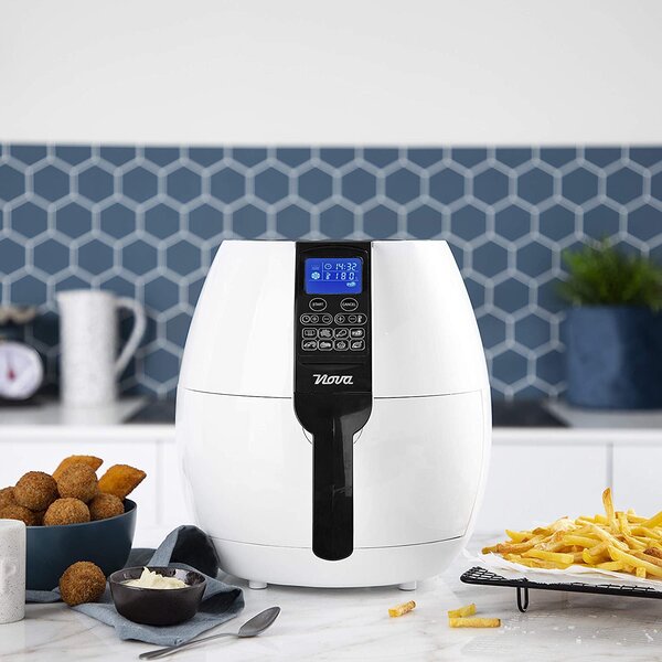 NOVA Friggitrice ad Aria Capacit 3.2 Litri Potenza 1500 Watt Termostato Regolabile e Timer colore Bianco - 180150 Aerofryer XL
