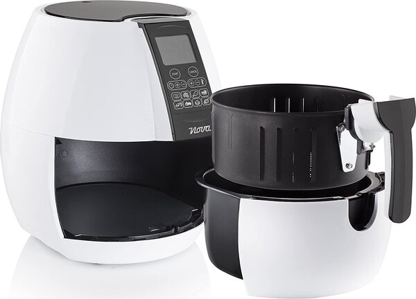 NOVA Friggitrice ad Aria Capacit 3.2 Litri Potenza 1500 Watt Termostato Regolabile e Timer colore Bianco - 180150 Aerofryer XL