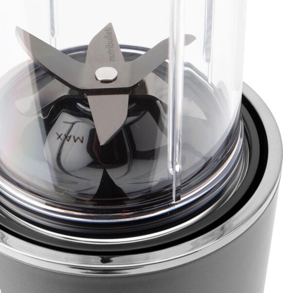 NutriBullet Frullatore con Bicchiere Capacit 0.9 Litri Potenza 1200 Watt Lama in Acciaio Inox colore Nero - NB1206DGCC