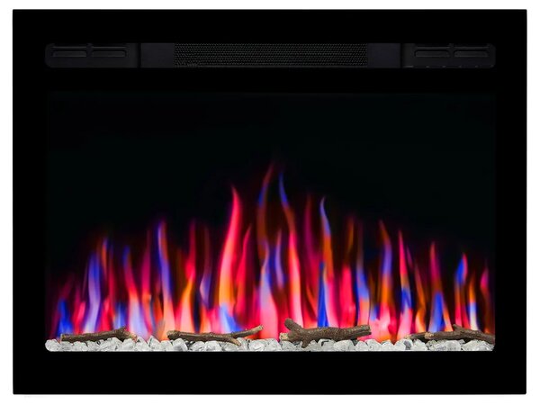 ArtiFlame AF27WR: caminetto elettrico da incasso con potenza termica di 1800 W, effetto fiamma realistico, illuminazione a LED, telecomando, timer, colore nero