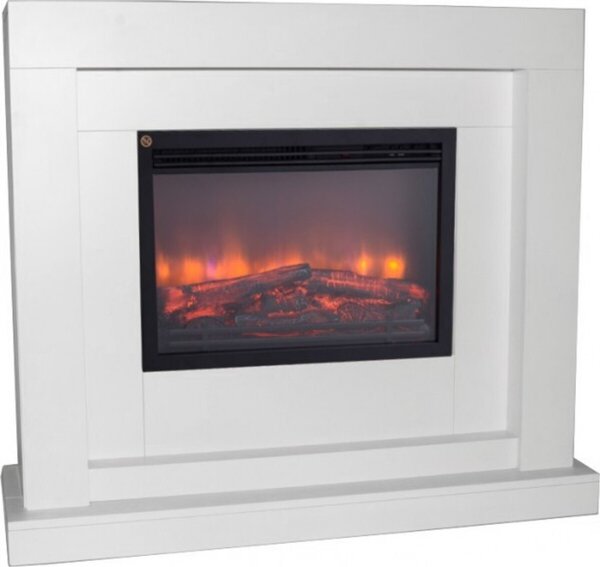Casa Padrino caminetto elettrico bianco stile antico barocco art nouveau L 110 x H 95 x P 34 cm ModG2 - caminetto elettrico - caminetto da salotto