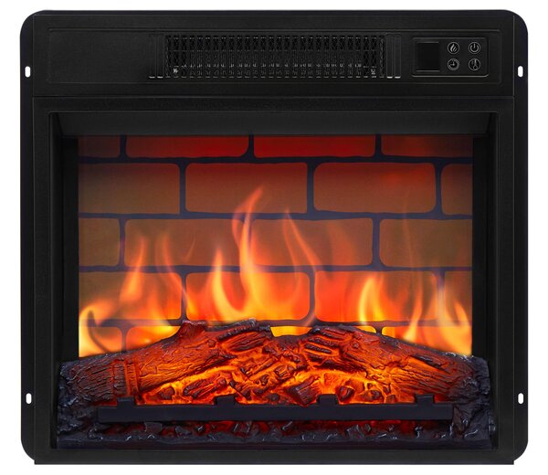 Camino elettrico ArtiFlame AF18B – Camino elettrico da incasso da 1800 W, effetto fiamma realistico a LED, funzione di riscaldamento, telecomando, timer, nero