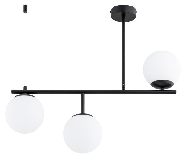 Lampada a sospensione LUNA bianco e nero 3xE14x10W in metallo, dimensioni: 62x15x72 cm, IP20, Alfa