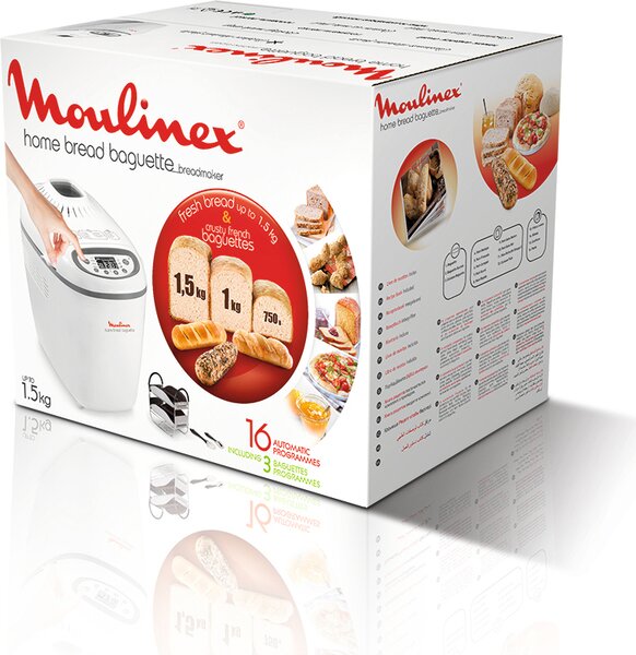 Moulinex Macchina Pane capacit 1.5 Kg potenza 1600 Watt colore Bianco - OW6101