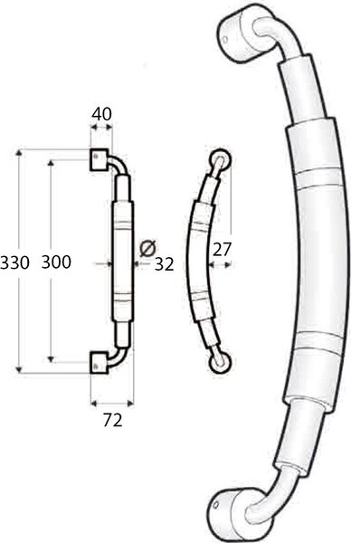 TROPEX DESIGN Maniglione Inox Sat. / Lucido 849mm 300 Pezzi 2 - 849.30.330.300