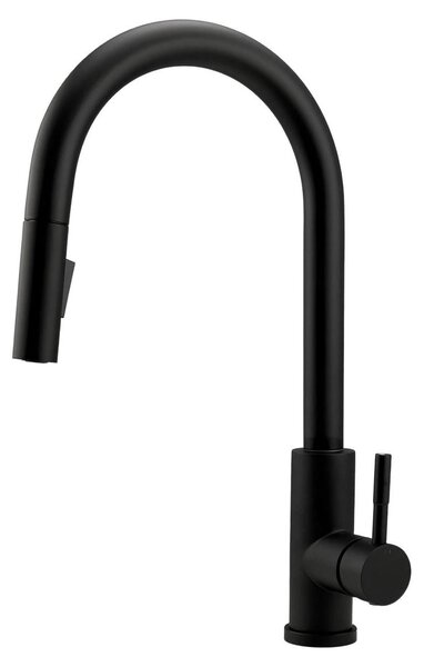 Rubinetto da cucina Pure.Sink Elite Steel Stream-S, nero opaco, con bocca estraibile PS8045-10